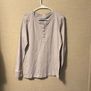 Magellan Outdoors Gray Long Sleeve Henley Shirt